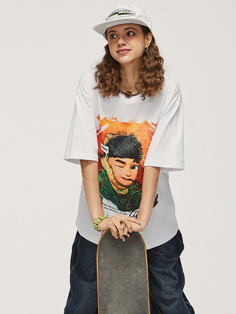 Blanche  T Shirts Aelfric Eden Funny Graffiti Print Tee - XEB-0753182